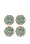 Creative Tops Set of 4 Hessain Woven 42cm Placemats, Green Leaf