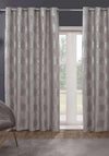 FRD Trees Lined Eyelet Readymade 100x90 Curtains, Grey