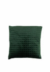 Fullshire Feather Filled Velvet Cushion with Circle Detailing, Bottle Green