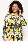 Cyberjammies Imogen Floral Print Pyjama Top, Green