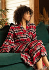 Cyberjammies Windor Brushed Check Long Dressing Gown, Red