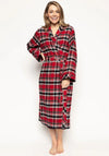 Cyberjammies Windor Brushed Check Long Dressing Gown, Red