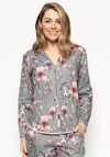 Cyberjammies Jessica Leopard Pyjama Top, Grey
