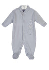 Dandelion Baby Bird and Heart Sleepsuit, Grey