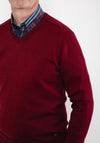 Daniel Grahame V Neck Sweater, Deep Red
