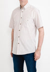 Daniel Grahame Ivano Striped Short Sleeve Shirt, Beige