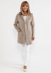 d.e.c.k. by Decollage One Size Hooded Cardigan, Taupe