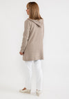 d.e.c.k. by Decollage One Size Hooded Cardigan, Taupe