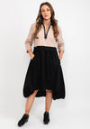 d.e.c.k. by Decollage One Size Half Zip Dress, Beige & Black