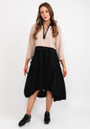 d.e.c.k. by Decollage One Size Half Zip Dress, Beige & Black