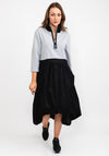 d.e.c.k. by Decollage One Size Half Zip Dress, Grey & Black