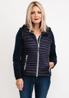 Barbara Lebek Optic Down Quilted Mix Short Jacket, Navy