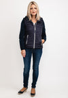 Barbara Lebek Optic Down Quilted Mix Short Jacket, Navy