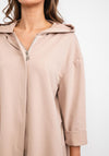 d.e.c.k. by Decollage One Size Long Jersey Jacket, Beige