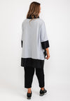 d.e.c.k. by Decollage Leatherette Trim Oversize Top, Grey & Black