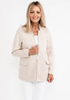 d.e.c.k. By Decollage Faux Suede Open Jacket, Beige