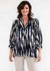 d.e.c.k. by Decollage One Size Print Blouse, Navy