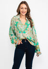 d.e.c.k. by Decollage One Size Paisley Blouse, Green