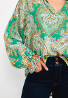 d.e.c.k. by Decollage One Size Paisley Blouse, Green