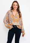d.e.c.k. by Decollage One Size Paisley Blouse, Orange