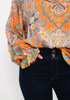 d.e.c.k. by Decollage One Size Paisley Blouse, Orange