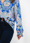 d.e.c.k. by Decollage One Size Paisley Blouse, Royal Blue