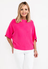 d.e.c.k By Decollage One Size Batwing Sweater, Fuchsia