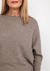 d.e.c.k by Decollage One Size Ribbed Sweater, Taupe