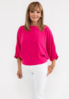 d.e.c.k. by Decollage One Size Keyhole Back Top, Fuchsia
