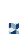 Denby Set of 6 Geometric Square Coasters, Blue