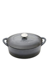 Denby Cast Iron 28cm Oval Casserole, Halo Grey