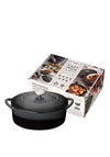 Denby Cast Iron 28cm Oval Casserole, Halo Grey