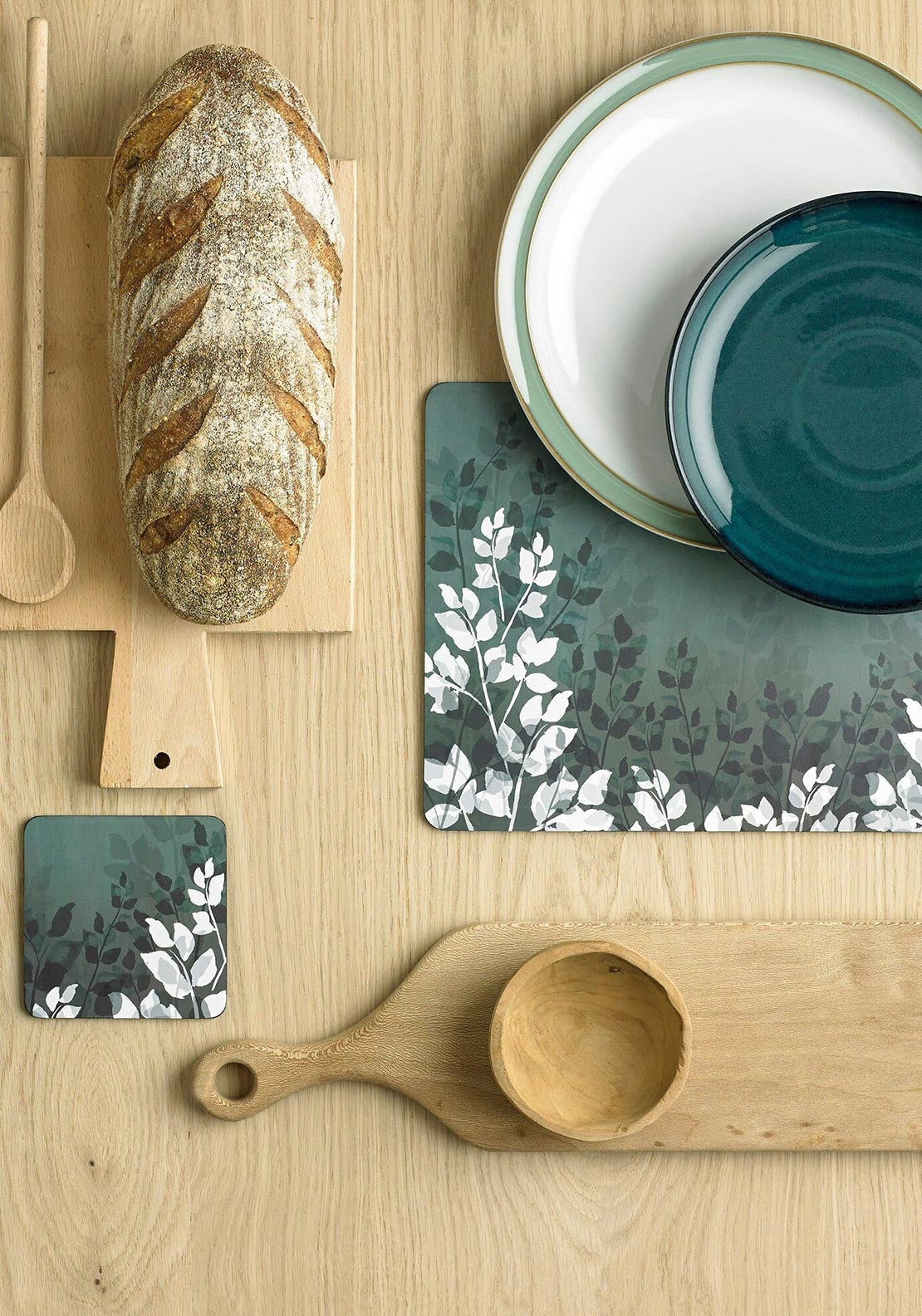 Denby Colours of Green Foliage Coasters Set of 6
