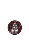Denby Set of 6 Christmas Tartan Round Coasters, Red Multi