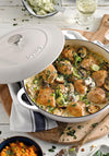 Denby Natural Canvas Cast Iron 30cm Shallow Casserole Dish, Off White
