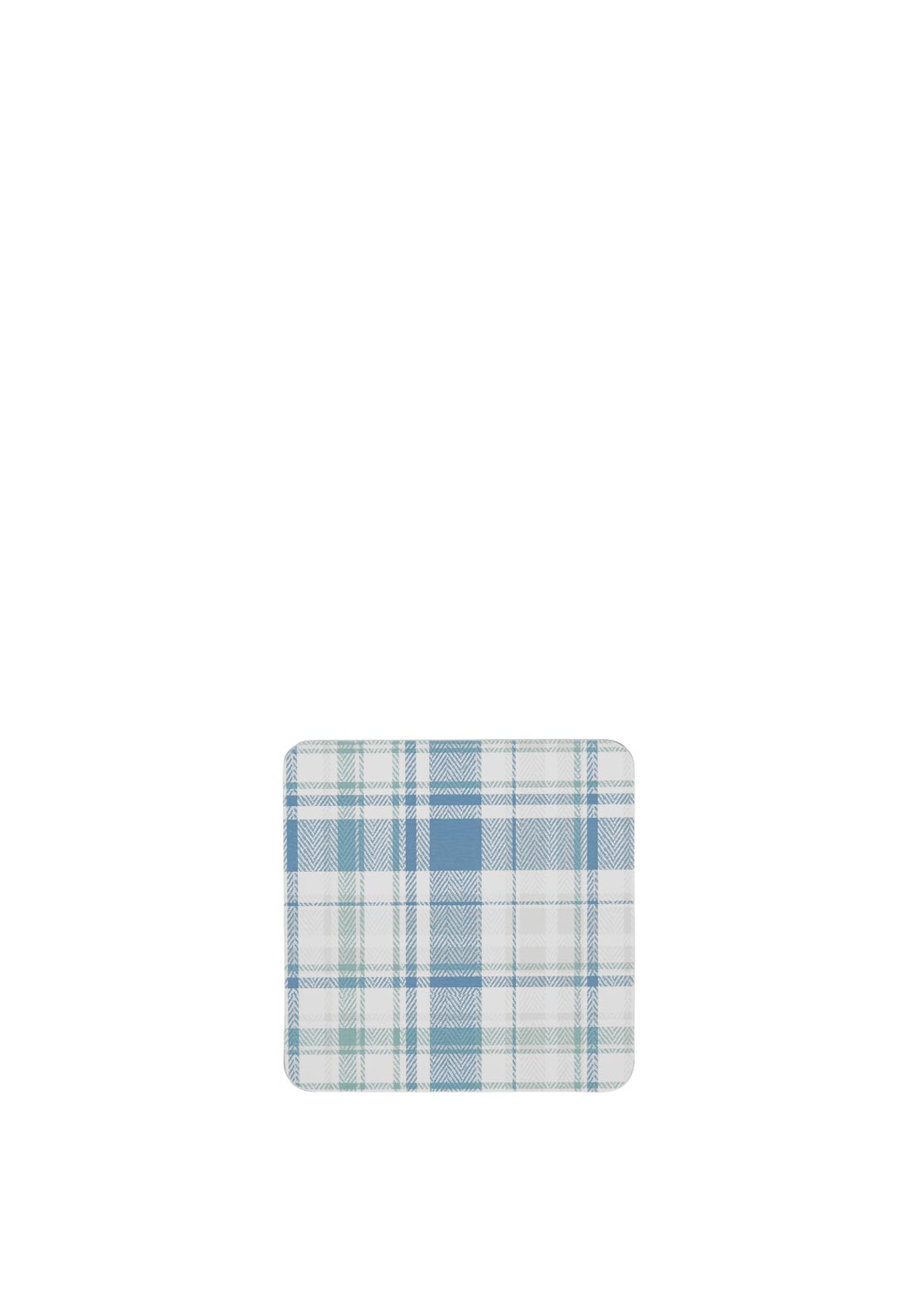 Denby Elements Checked Set of 6 Coasters, Green & Blue