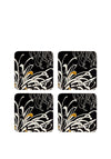 Denby Monsoon Chrysanthemum Coaster Set of 4, Black