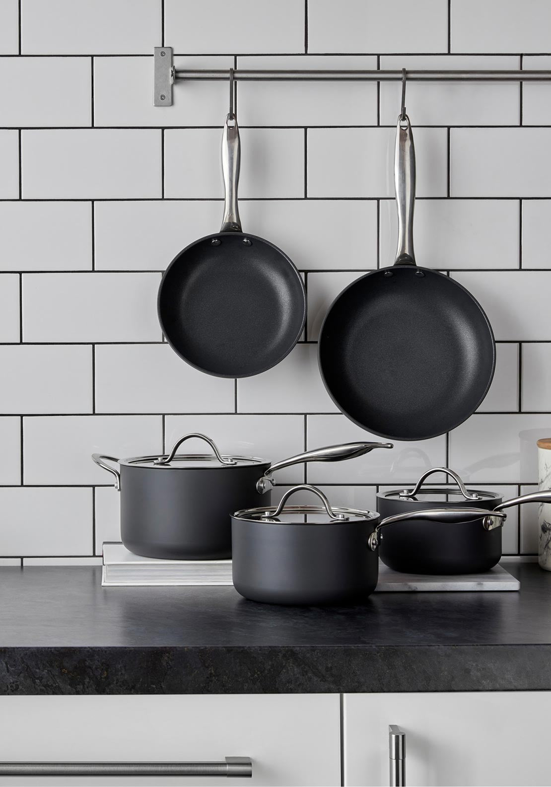 Denby Hard Anodised 5 Piece Pan Set, Black