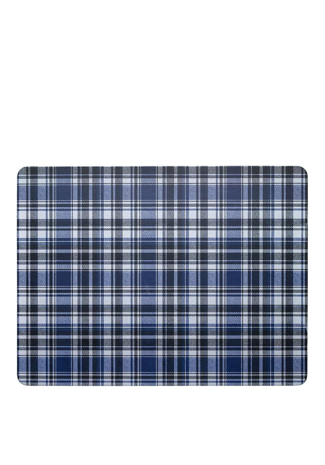 Denby Elements Checked Set of 6 Placemats, Black & Blue