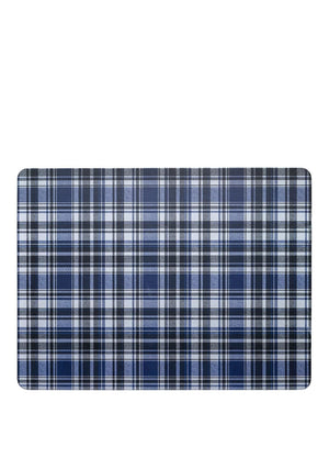Denby Elements Checked Set of 6 Placemats, Black & Blue