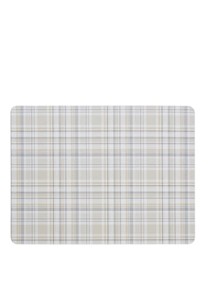 Denby Elements Checked Set of 6 Placemats, Natural
