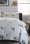 Deyongs Cows Sheep Chickens Print Duvet Set, Grey