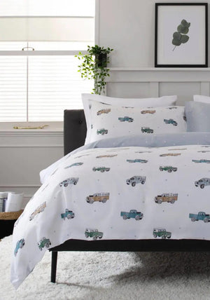Deyongs Reversible Out Tracking Print Duvet Set, White