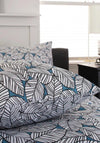 Deyongs Reversible Scandi Leaf Print Duvet Set, Blue Multi