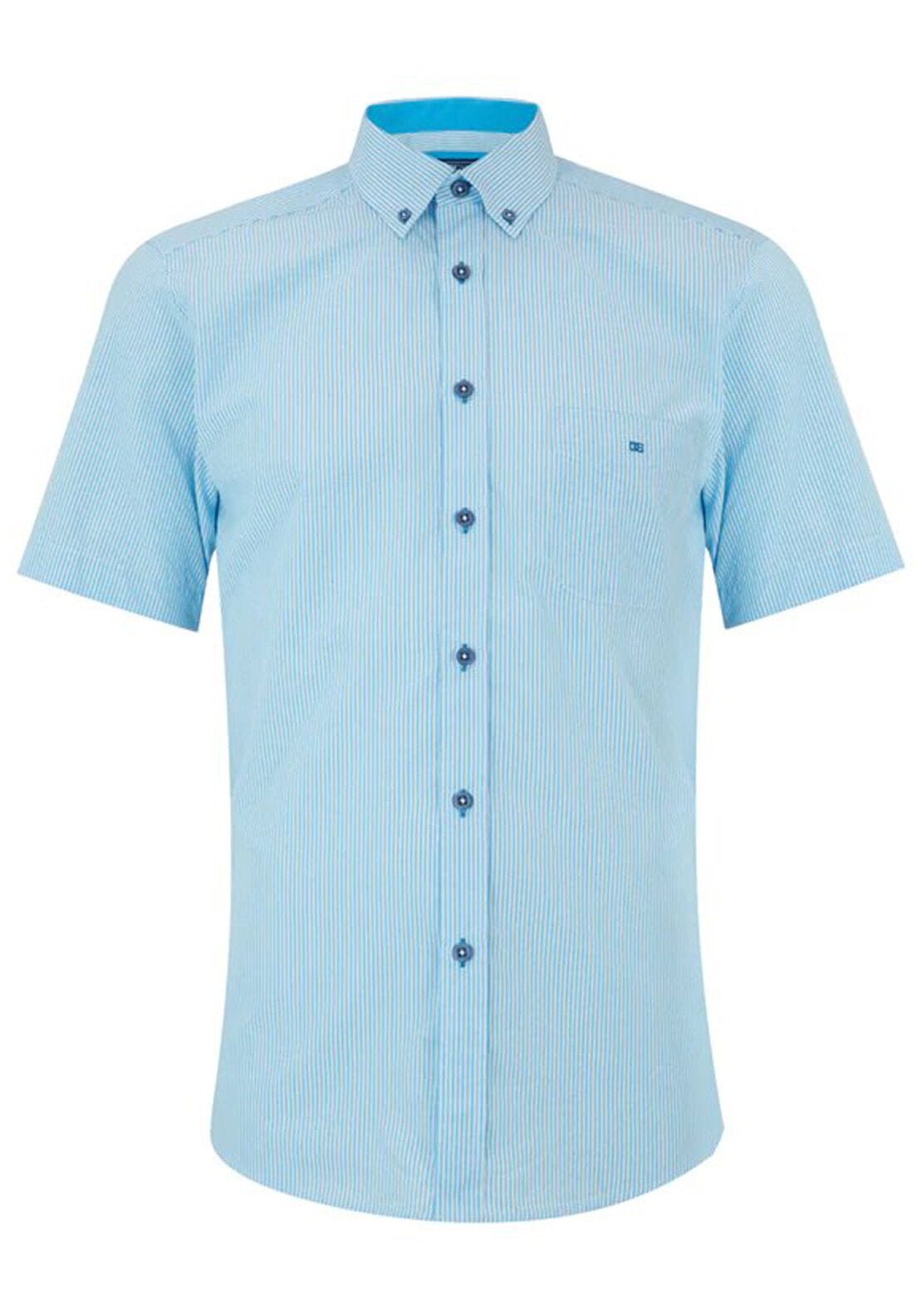 Daniel Grahame Drifter Striped Short Sleeve Shirt, Blue