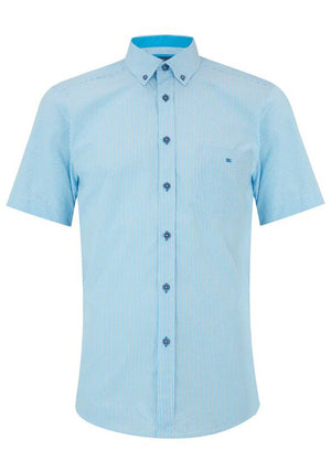 Daniel Grahame Drifter Striped Short Sleeve Shirt, Blue