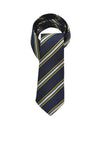 Hunter Navy Yellow and Silver Stripe School Tie