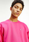 Tommy Jeans Fleece Round Neck Sweater, Cerise Pink