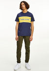 Tommy Jeans Stripe Colour Block T-Shirt, Twilight Navy