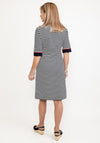 Dolcezza Striped Woven Knee Length Dress, Navy & White